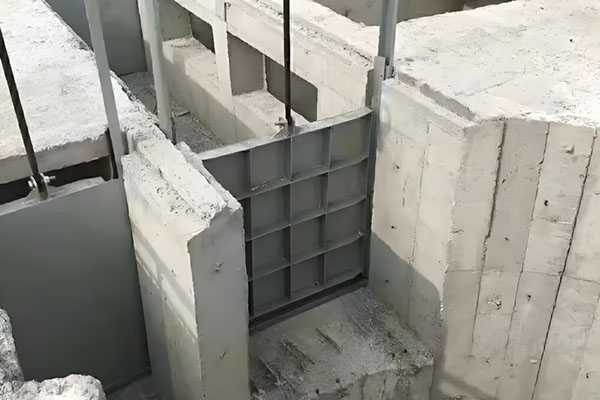 污水处理机闸一体渠道闸门安装现场