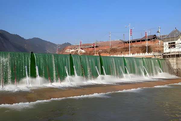 景区支撑杆液压景观坝实景效果图
