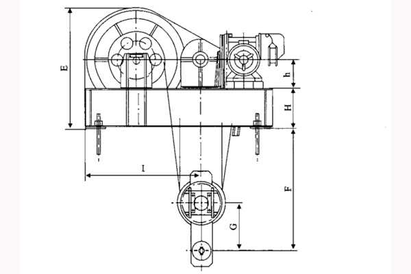 5-25T固定式卷扬启闭机剖视布置图