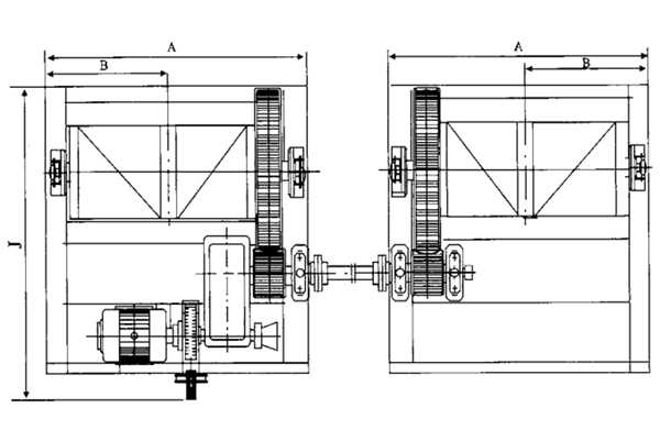 2*5T-2*25T双吊点卷扬启闭机安装布置平面图