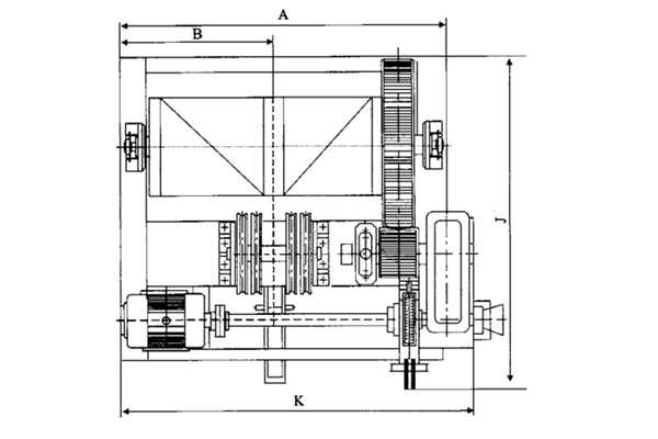 40T单吊点安装布置平面图（QPQ型和QPK型）