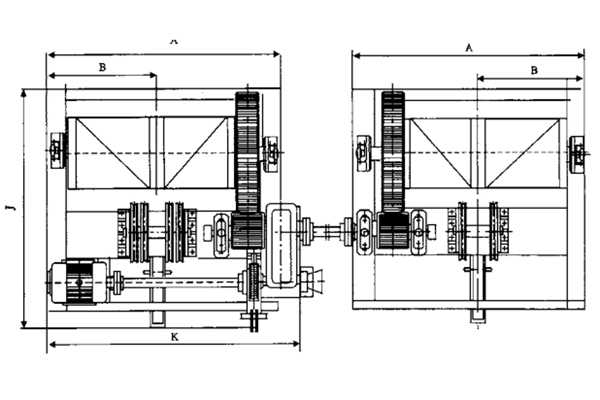 40T双吊点卷扬启闭机平面安装布置图（QPQ型和QPK型）