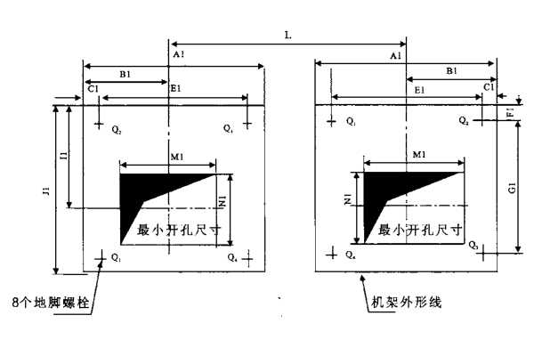 40T双吊点卷扬启闭机基础预埋件布置图（QPQ型和QPK型）