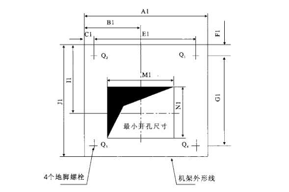 63-125T单吊点卷扬启闭机基础预埋件布置图