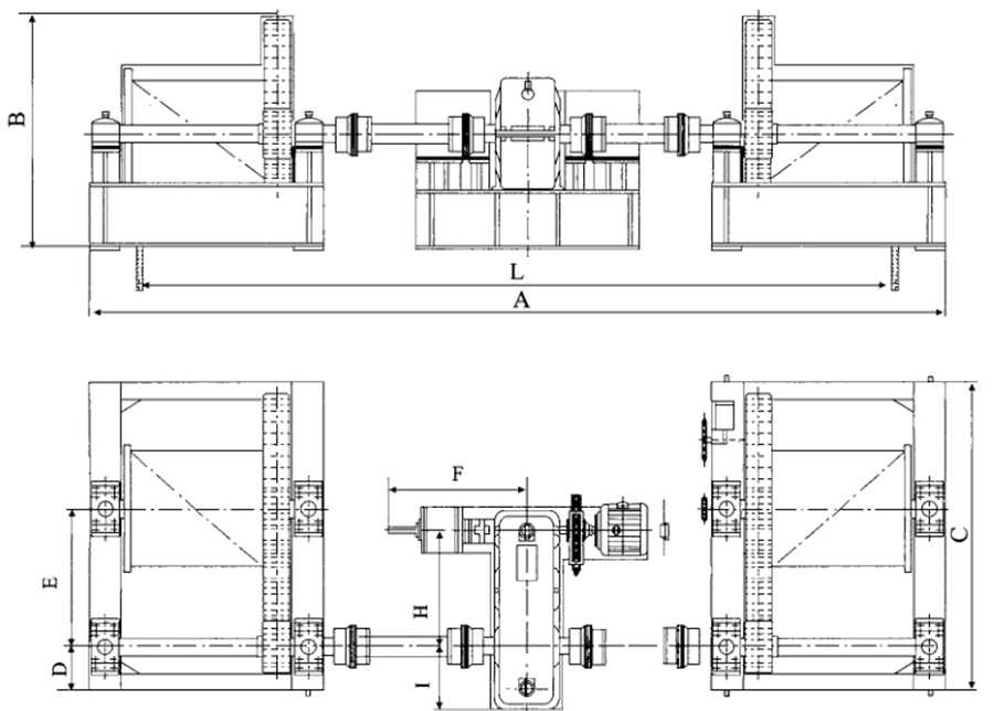 2*5T-2*37.5T弧门卷扬启闭机安装布置图
