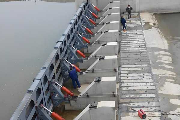 液压双控翻板景观坝