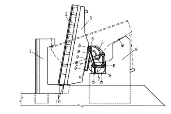 双支点水利自控翻板闸门结构图组件