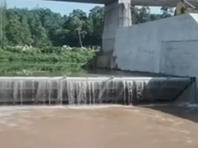 水利景观钢坝景观效果实拍，视觉震撼